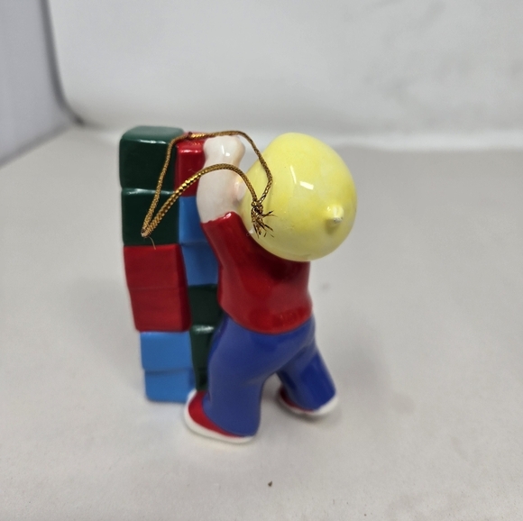 Sunday Funnies Family Circus Child Billy Holding Building Blocks Ornament - Picture 4 of 11